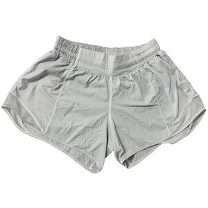 Lululemon Hotty Hot II Shorts Women’s 4 Light Gray Solid Lined Athletic Running